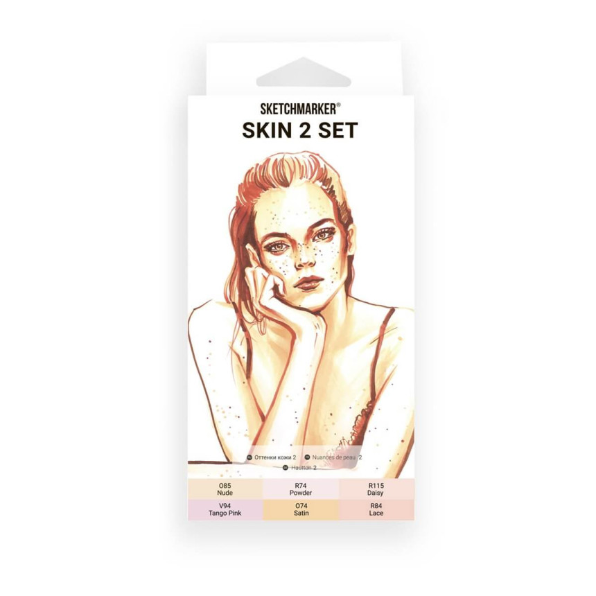 Набор маркеров SketchMarker Skin 2, 6 шт, SM-6SKIN2