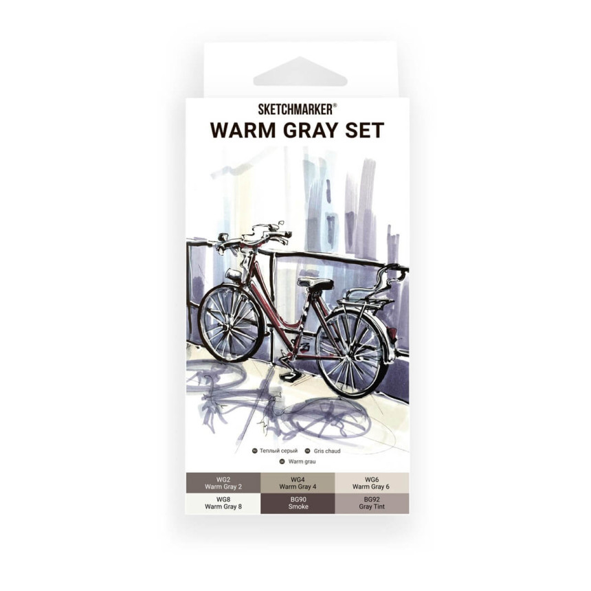 Набор маркеров SketchMarker Warm Gray, 6 шт, SM-6WMGR