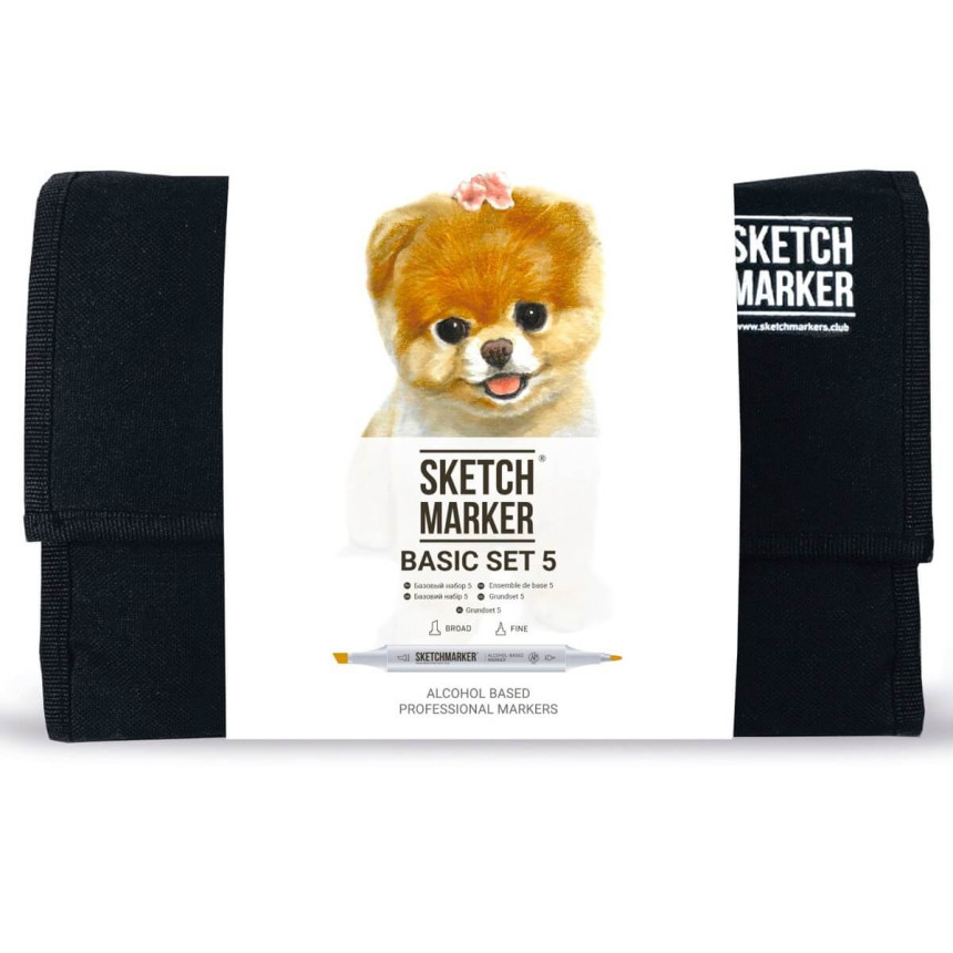 Набор маркеров SKETCHMARKER Basic 5/Базовые оттенки 5, 24 шт+сумка органайзер, SM-24BAS5