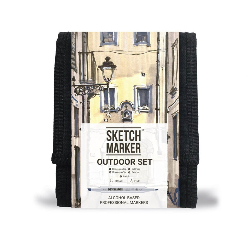 Набор маркеров SketchMarker Outdoor, 12 шт+сумка органайзер, SM-12OUTD