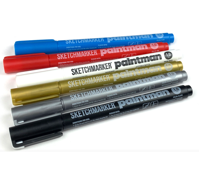Набор маркеров перманентных SKETCHMARKER Paintman Набор №2, 6 цв. (1 мм), SMPMSET2 1