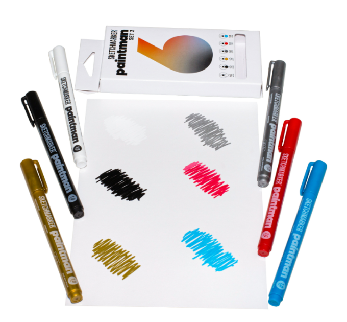 Набор маркеров перманентных SKETCHMARKER Paintman Набор №2, 6 цв. (1 мм), SMPMSET2 3