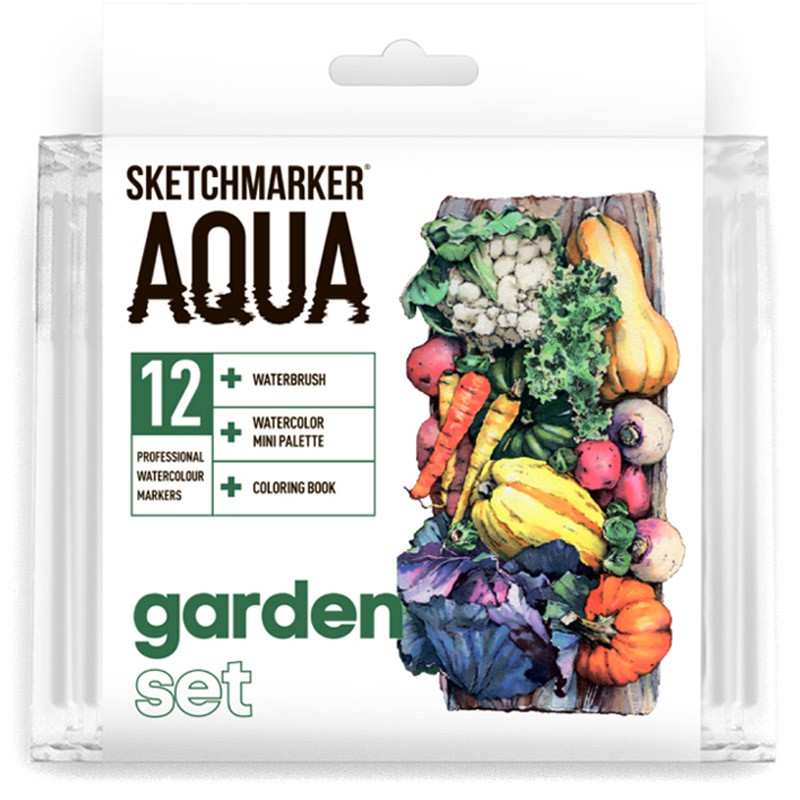 Набор маркеров акварельных SketchMarker Aqua Pro Garden, 12 цв., SMA-12GARD