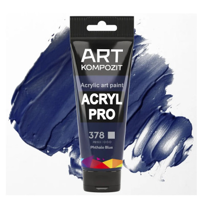 Краска акриловая ART Kompozit 378 голубой ФЦ 0,075 л туба