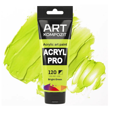 Краска акриловая ART Kompozit 120 яро-зелёный 0,075 л туба