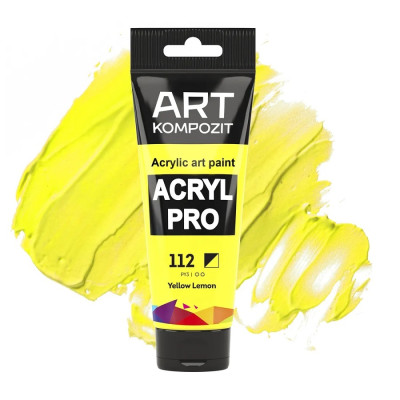 Краска акриловая ART Kompozit 112 желтый лимонный 0,075 л туба