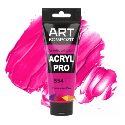 Краска акриловая ART Kompozit 554 флуоресцентный розовый 0,075 л туба