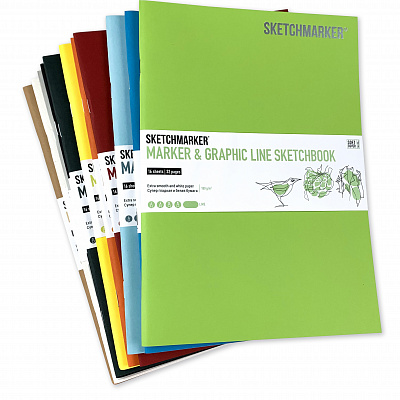 Скетчбук SKETCHMARKER В5 16 арк., 180 г/м², екстра-чорний, MGLSM/EXBL 1