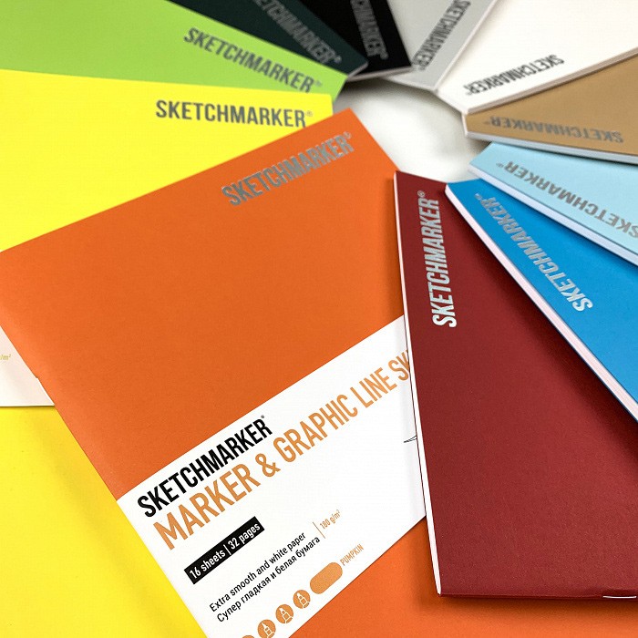 Скетчбук SKETCHMARKER В5 16 арк., 180 г/м², екстра-чорний, MGLSM/EXBL 2