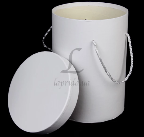 Подарункова коробка кругла №3, W951001 білий 1