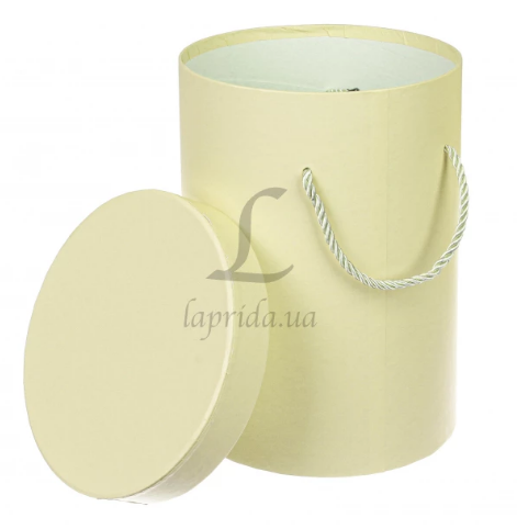 Подарункова коробка кругла №3, W951002 світло-жовтий 1