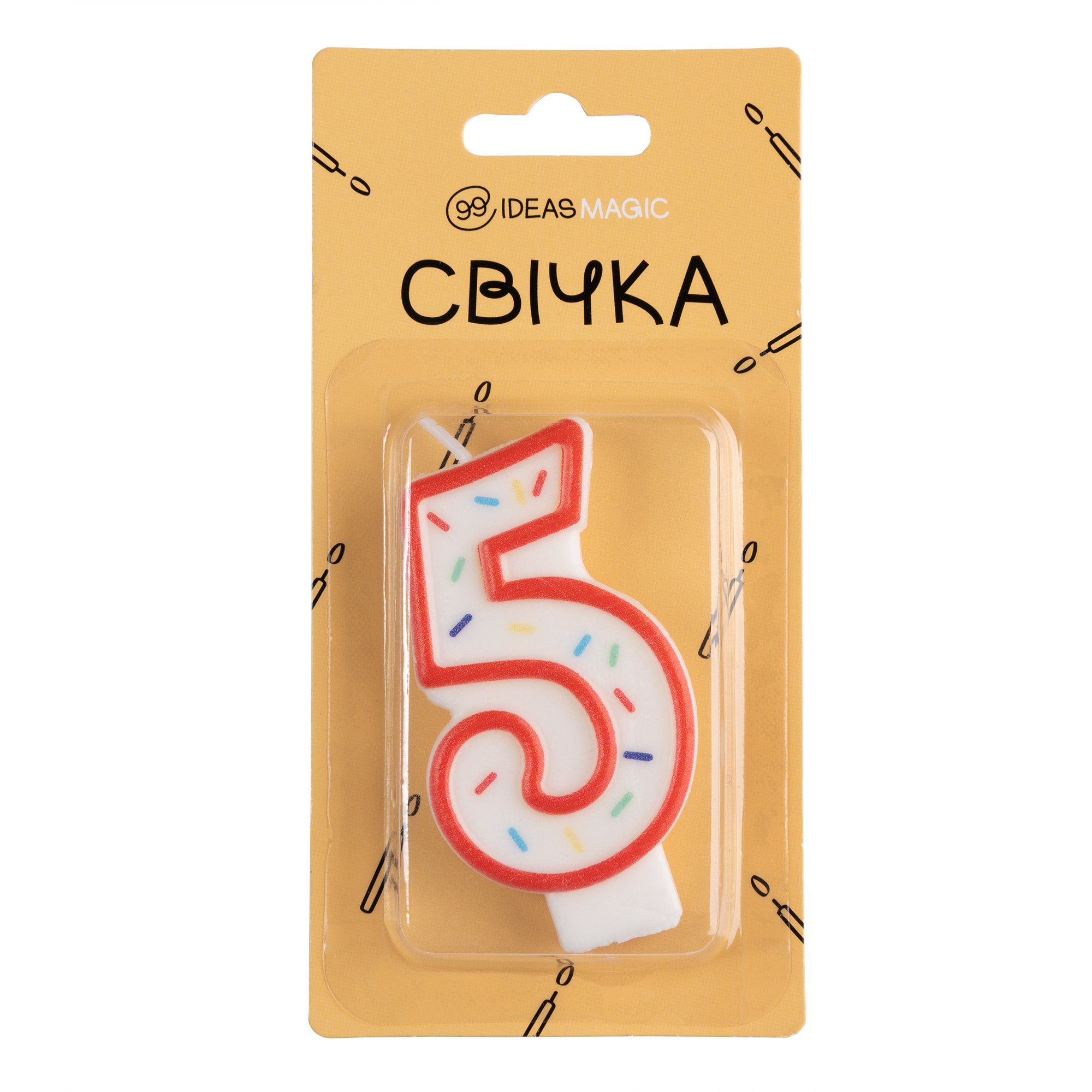 Свічка-цифра "5" 7 см, IDEA8-YS7013-1-5