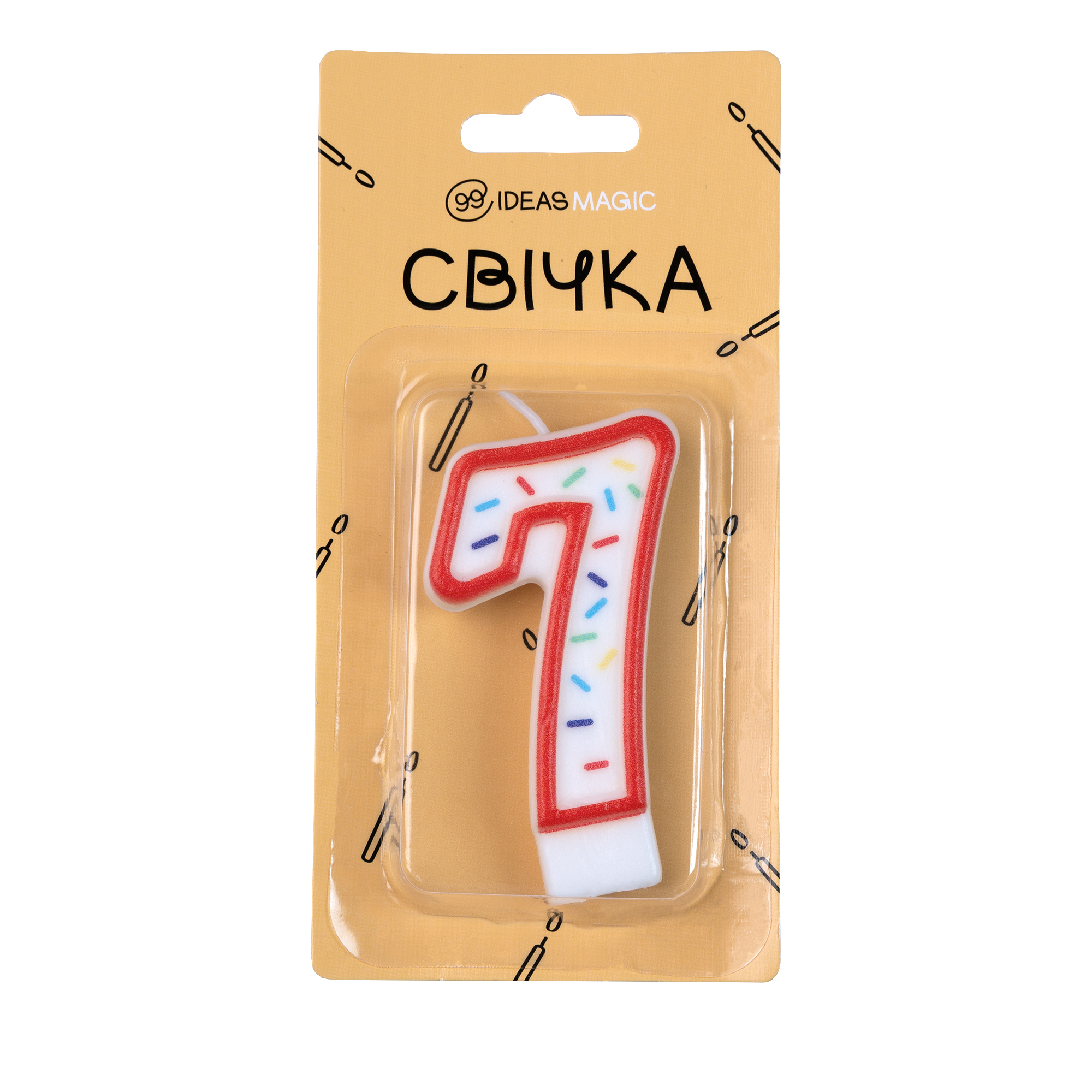 Свічка-цифра "7" 7 см, IDEA8-YS7013-1-7