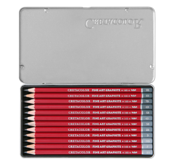 Набор карандашей графитных Cleos 12 шт, мет. коробка, Cretacolor 1