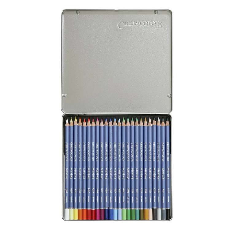 Набор акварельных карандашей Marino, 24 шт, мет. коробка, Cretacolor 1