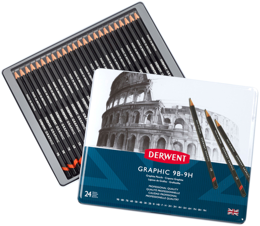 Набор карандашей графитных "Graphic Designer" 24 шт, метал. коробка, ассорт. D-34202 1