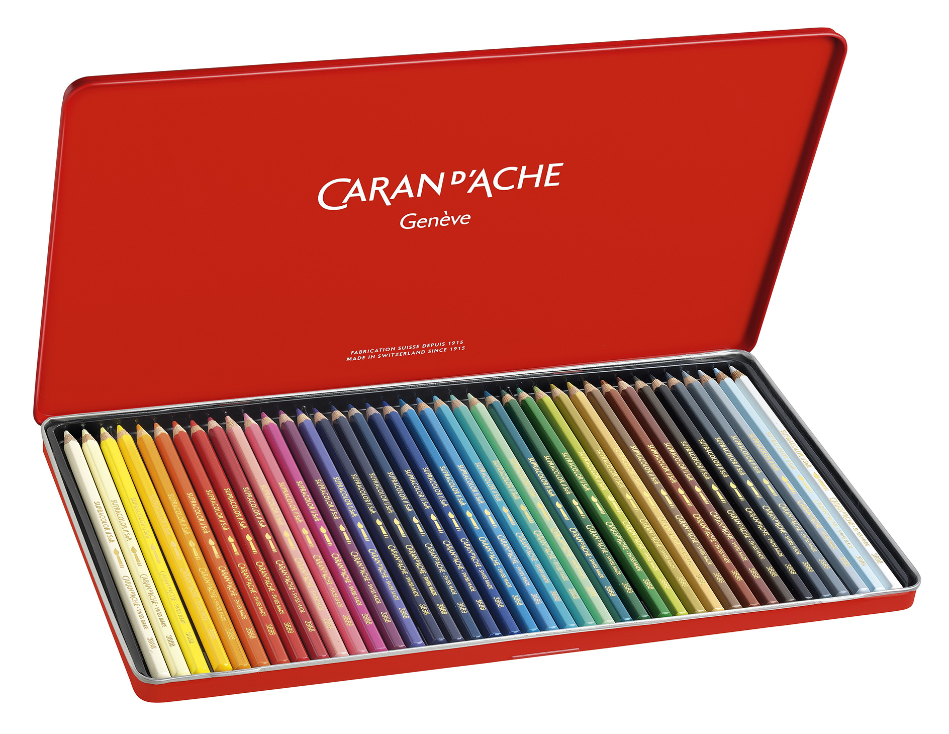 Набір акварельних олівців 40 кол. Caran d`Ache Supracolor мет. бокс, 3888.340 1
