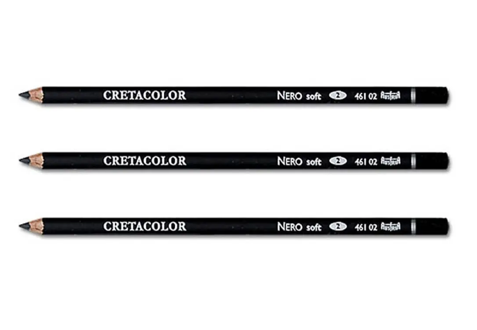 Набір олівців для рисунку Неро м’який 2, 3 шт., 57446102 Cretacolor 1