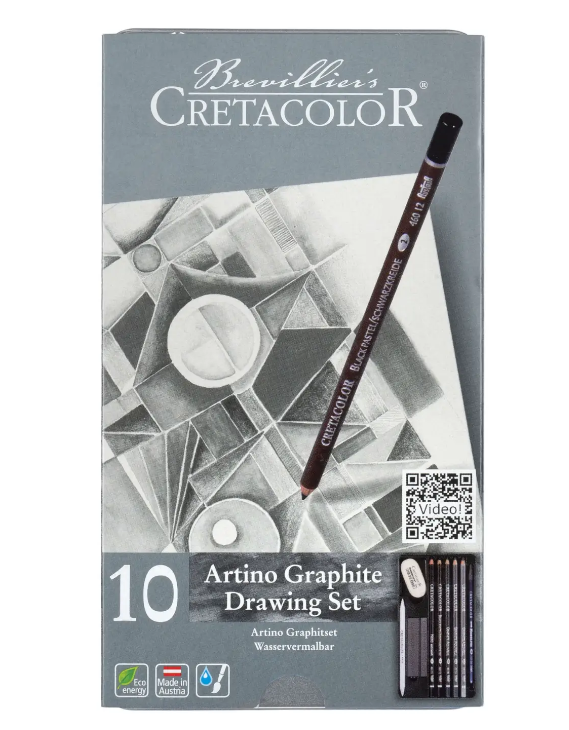 Набор графитных карандашей Artino Graphite, 10 шт, Мет. коробка, Cretacolor