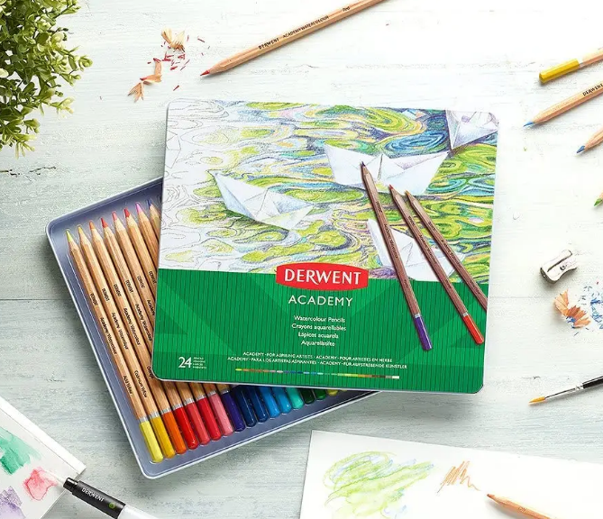 Набор карандашей акварельных "Academy WaterColour" 24 шт, метал. кор, 2301942 2