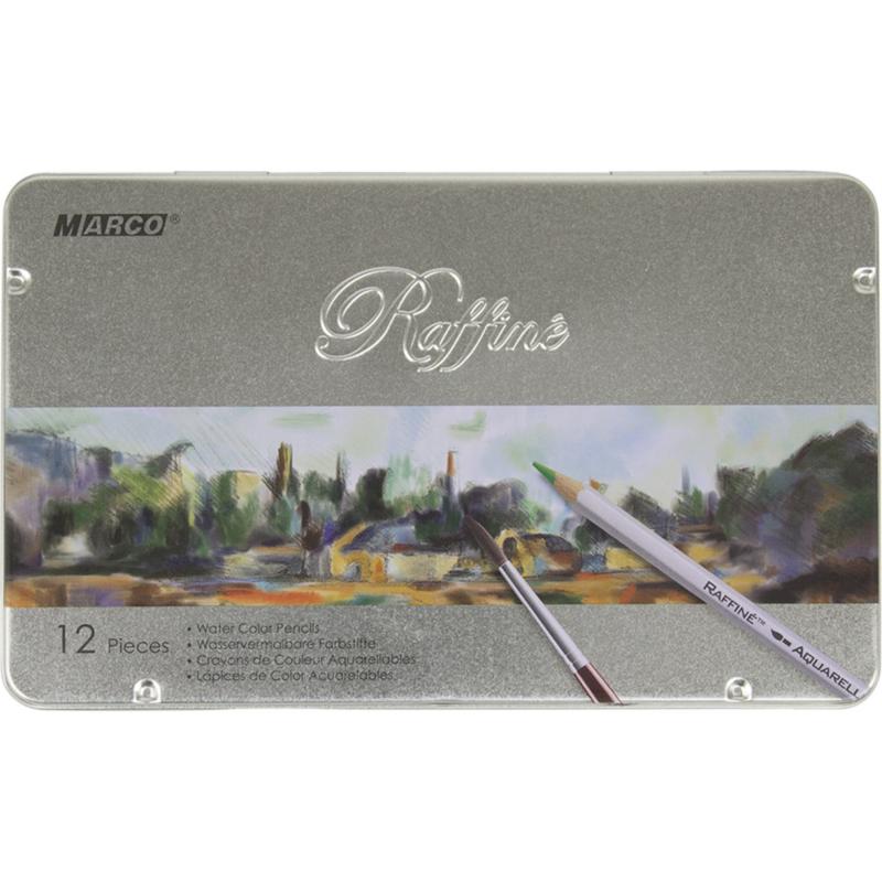 Олівці 12 кол. Raffine у мет. коробці з пензл, 7120-12TN, Marco