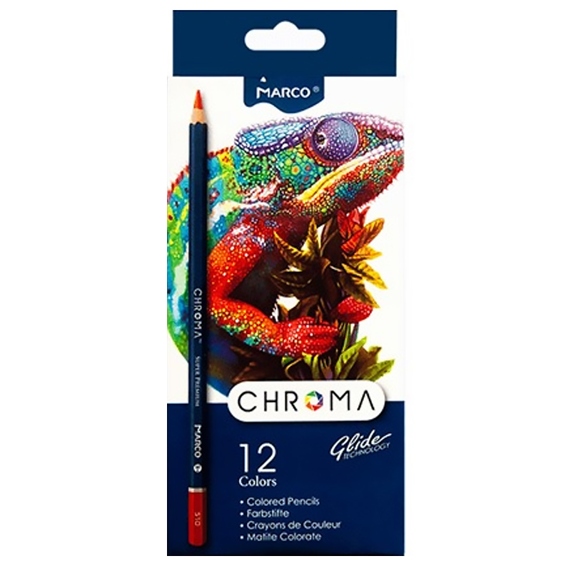 Олівці 12 кол. Chroma шестигранні, 8010-12CB, Marco