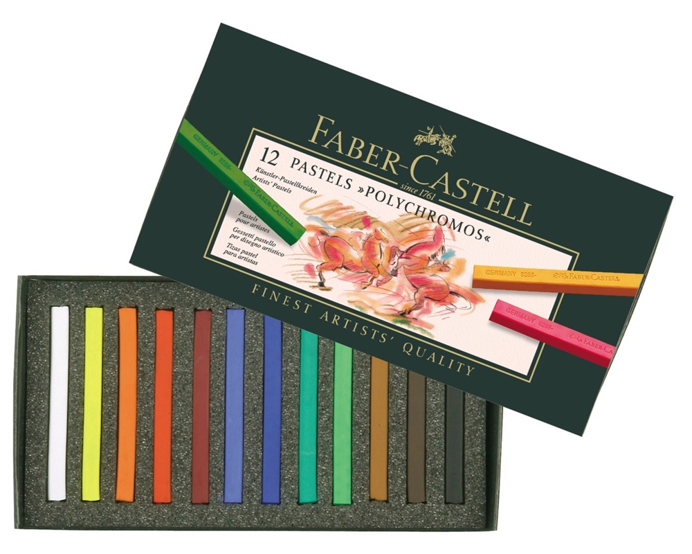 Пастель POLICHROMOS 12 кол. в картон. коробці, 128512 Faber-Castell***