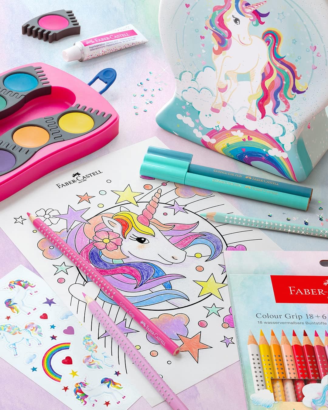 Набір олівців 18 кол+6 кол., Pastel "Unicorn" карт. упаковка, 201543 Faber-Castell 1