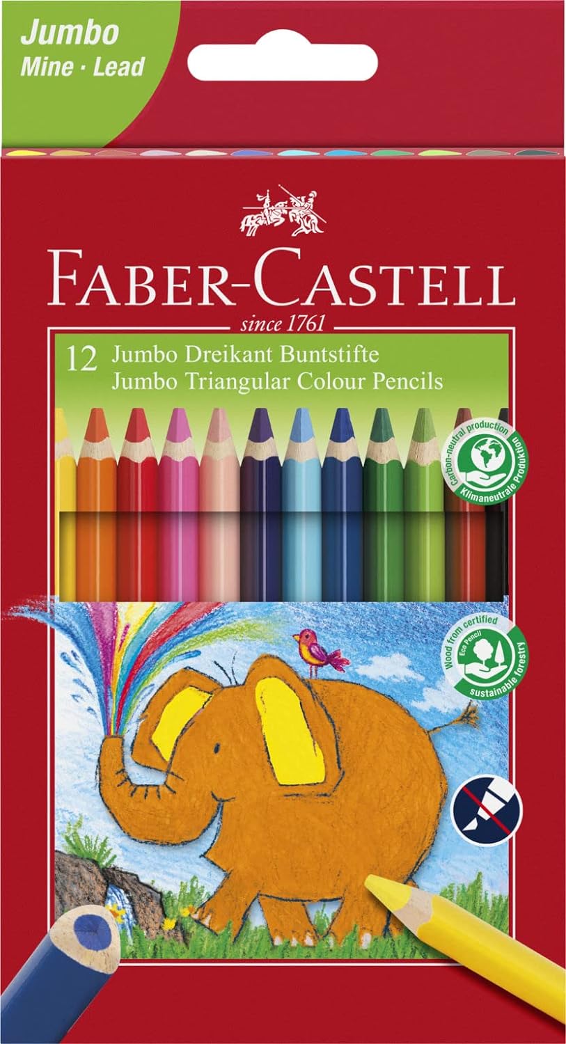 Карандаши 12 цв. Jumbo трёхгранные, 116501 Faber-Castell, 14725