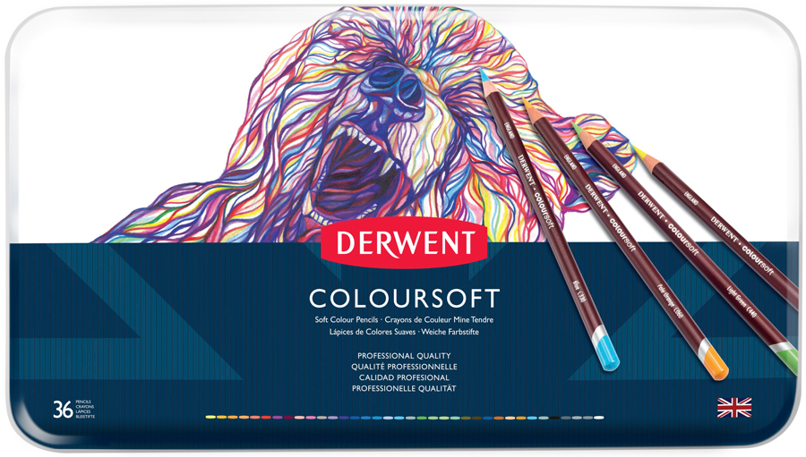 Набір олівців кольорових "Coloursoft", 36 кол., метал. коробка, D-0701028