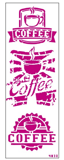 Трафарет декоративний 11*32 см №4032 Coffe (емблеми) Art, 10295