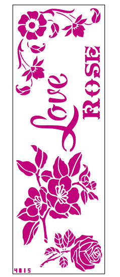 Трафарет декоративний 11*32 см №4015 Love rose Art, 10526
