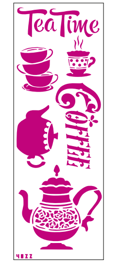 Трафарет декоративний 11*32 см №4022 Tea time Art, 10294