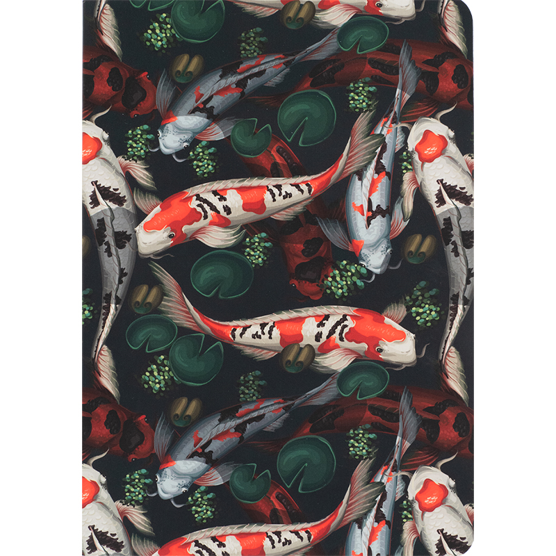 Книга записна Fish, А5, 80 арк. кліт., червоно-зелена, 8700-1-A