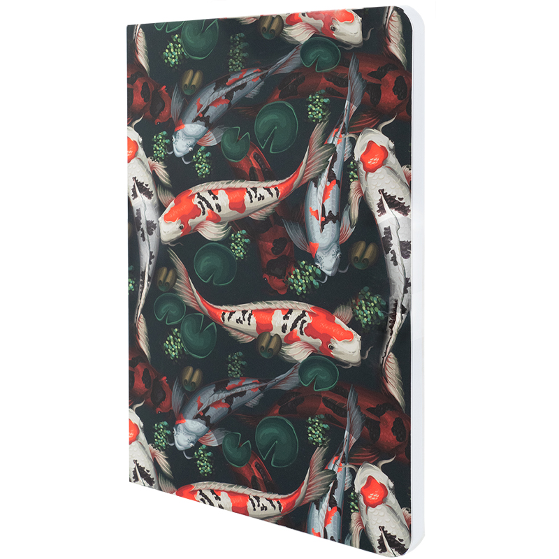 Книга записна Fish, А5, 80 арк. кліт., червоно-зелена, 8700-1-A 1