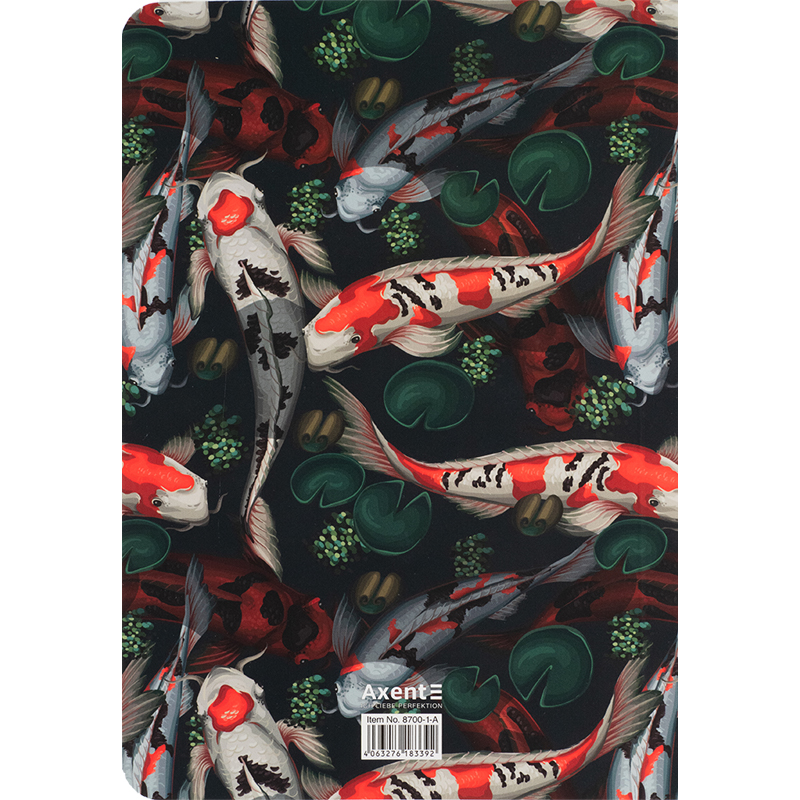 Книга записна Fish, А5, 80 арк. кліт., червоно-зелена, 8700-1-A 4