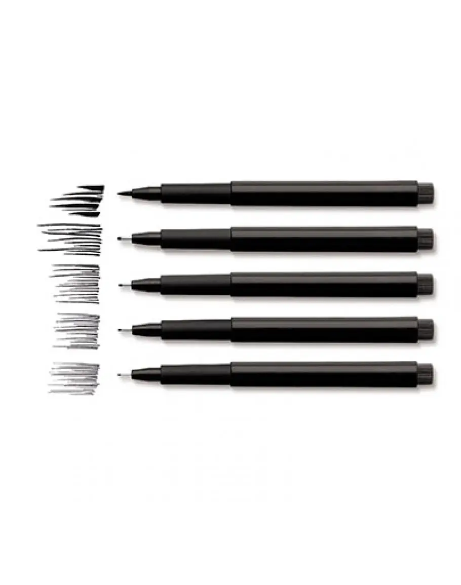 Набір ручок капілярних PITT Brush 4 шт. "Чорні кольори" в пласт. кор., 167100 Faber-Castell 2