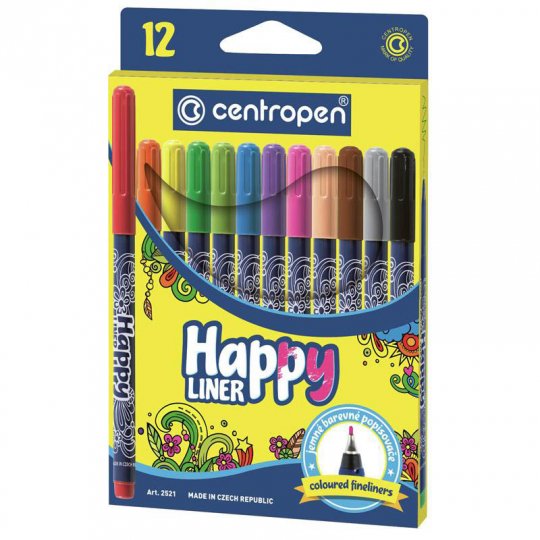 Набор линеров 0,3 мм, Happy, 12  шт. CentroPen 2531