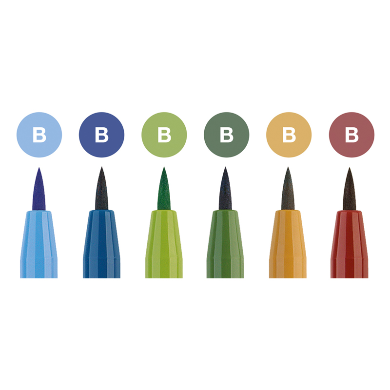 Набір ручок капілярних PITT Brush 6 шт. "Пейзаж" в пласт. кор., 167105 Faber-Castell*** 1
