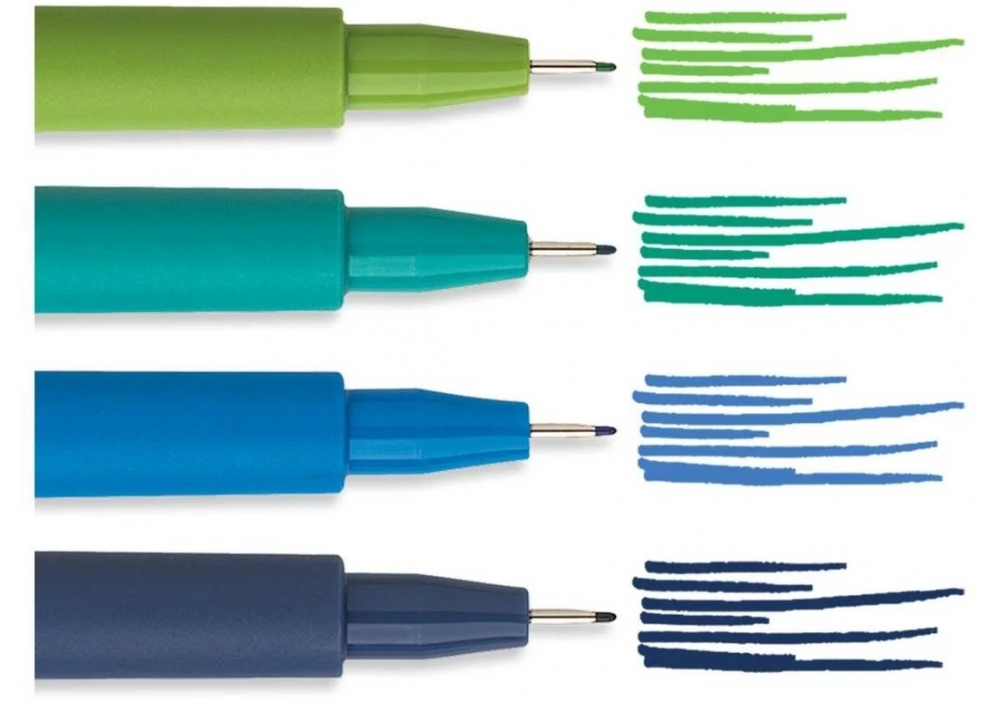 Набір ручок капілярних PITT Brush, 4 шт., холодні відтінки (в пласт. фут), 167006 Faber-Castell*** 1