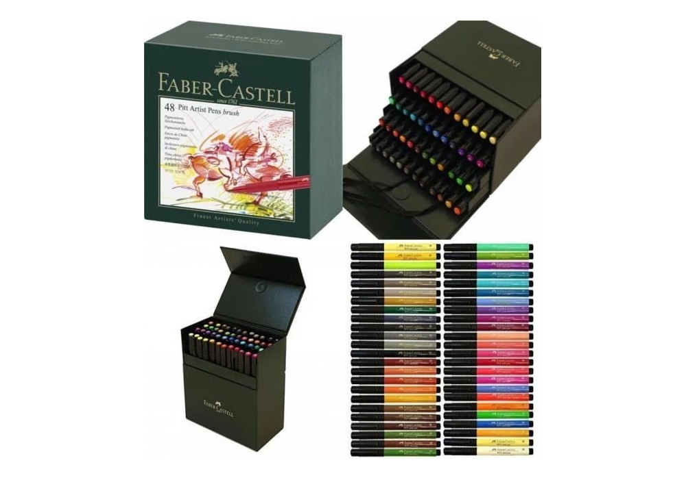 Набор ручек капиллярных PITT Brush, 48 шт. в подарочной коробке, 167148 Faber-Castell 2