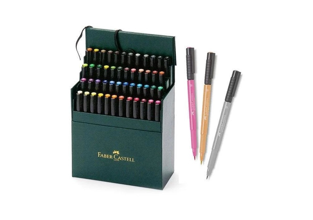 Набор ручек капиллярных PITT Brush, 48 шт. в подарочной коробке, 167148 Faber-Castell 3