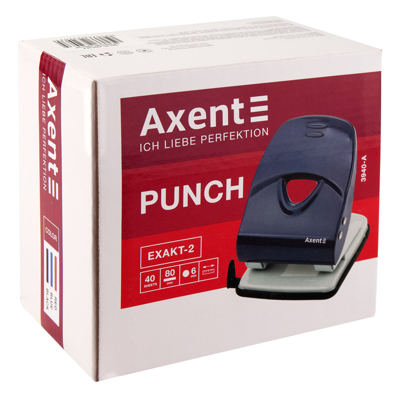 Дырокол 40 л, красный Exakt-2, 3940-06-A 4