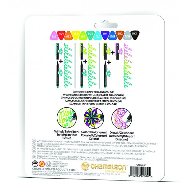 Набор ручек Chameleon Fineliner 12 шт. - Bright Colors, FL1201 1