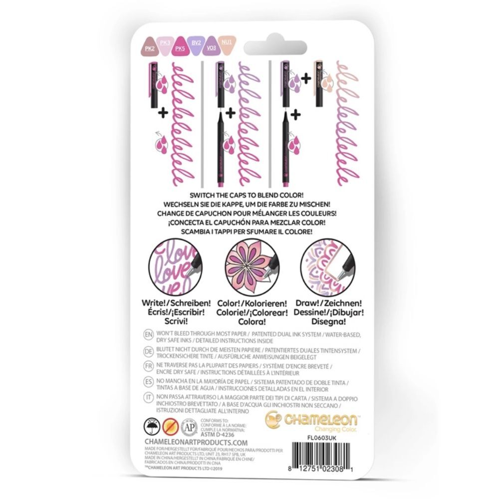 Набор ручек Chameleon Fineliner 6 шт. - Floral Colors, FL0603 1