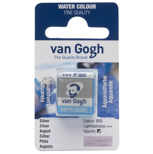 Краска акварельная Van Gogh 800 Серебро, кювета, Royal Talens