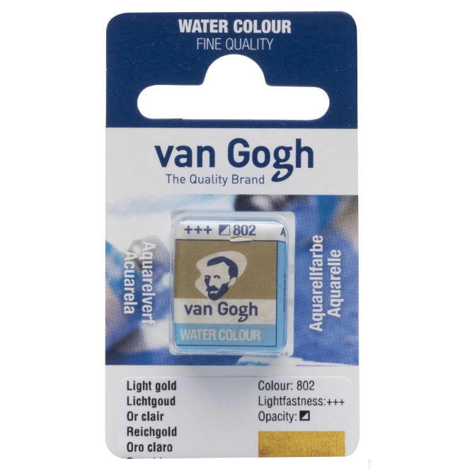 Краска акварельная Van Gogh 802 Светлое золото, кювета, Royal Talens