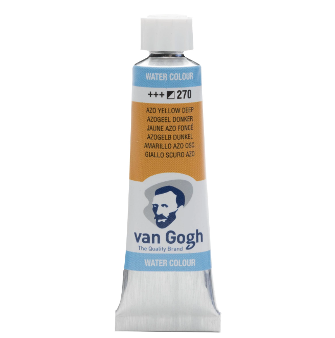 Краска акварельная Van Gogh 270, AZO Желтый темный, туба 10 мл, Royal Talens