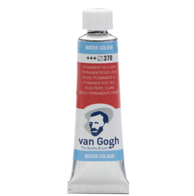Краска акварельная Van Gogh 370 Перм. красный светлый, туба 10 мл, Royal Talens