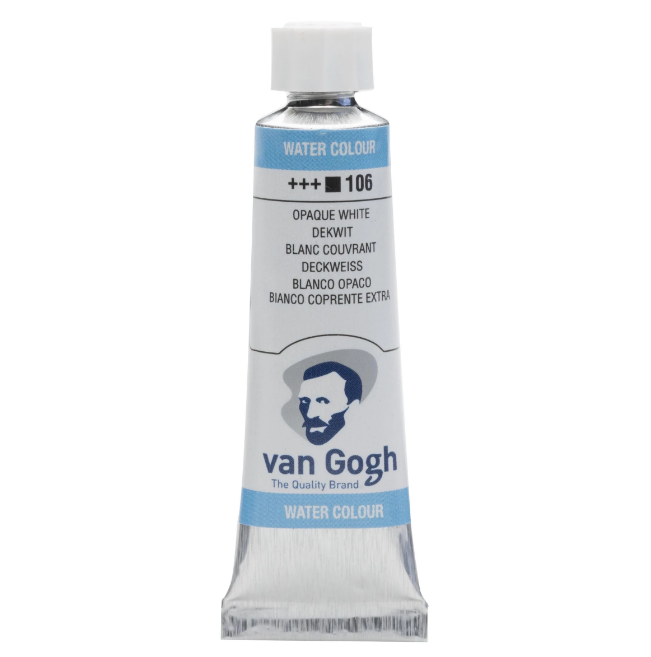 Краска акварельная Van Gogh (106), Белила супер покрывные, туба 10 мл, Royal Talens